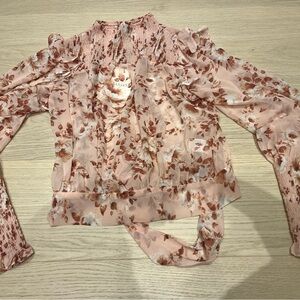 Floral Pink Sheer Women's Top tags on never worn